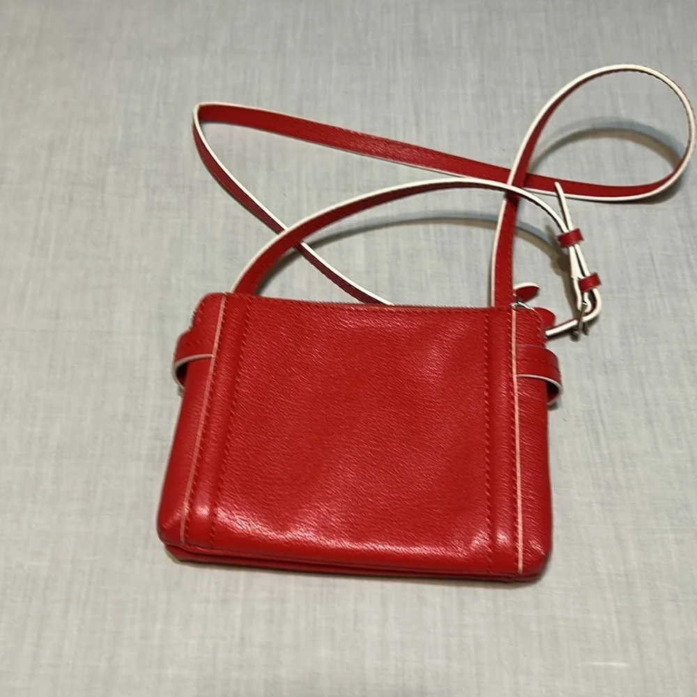Lauren Ralph Lauren Gladstone Double Zip Crossbody Poppy Ore Sq - Picture 4 of 7